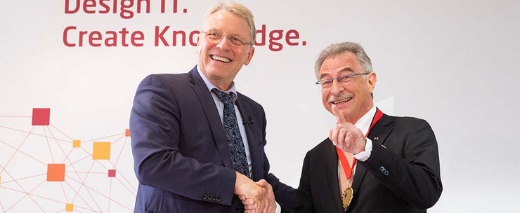 HPI Director Prof. Christoph Meinel with HPI Fellow Dieter Kempf 
