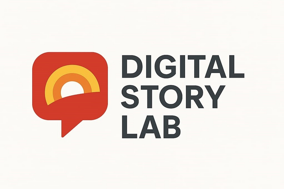 Icon and Text Typography "Digital Story Lab"