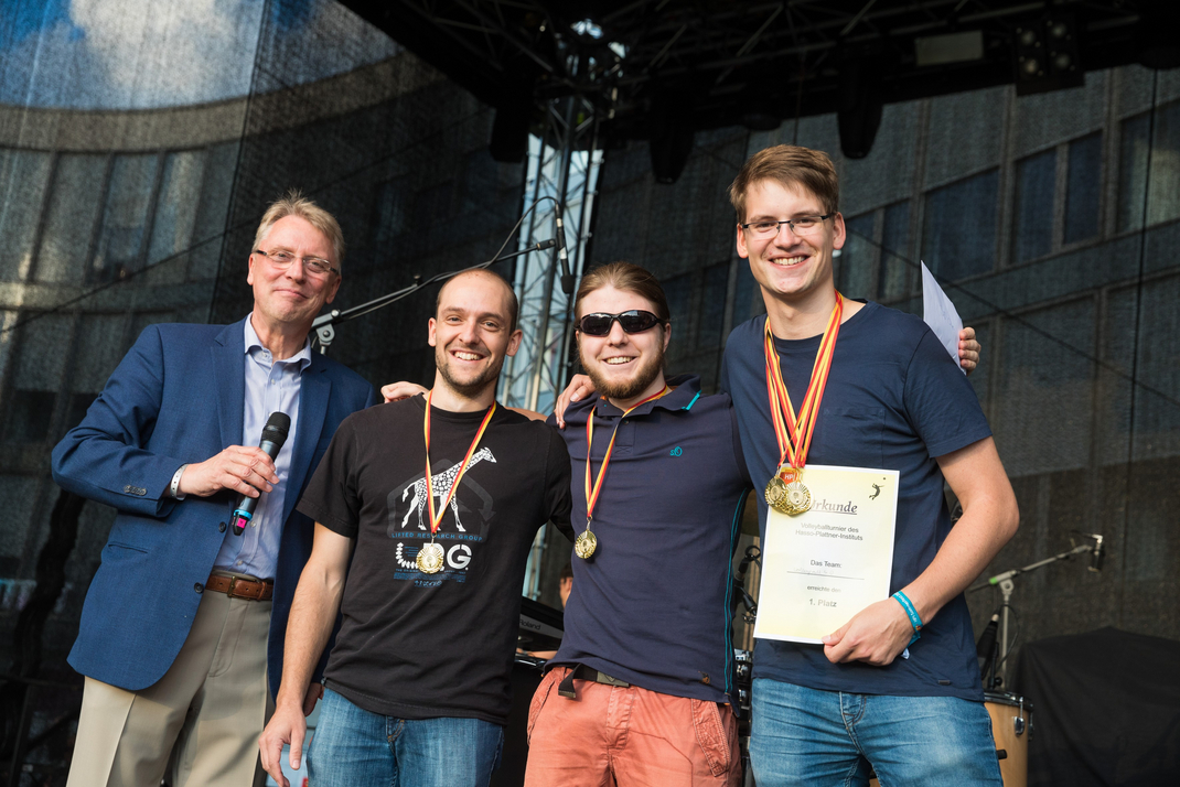 Volleyball team made 1st place, on stage