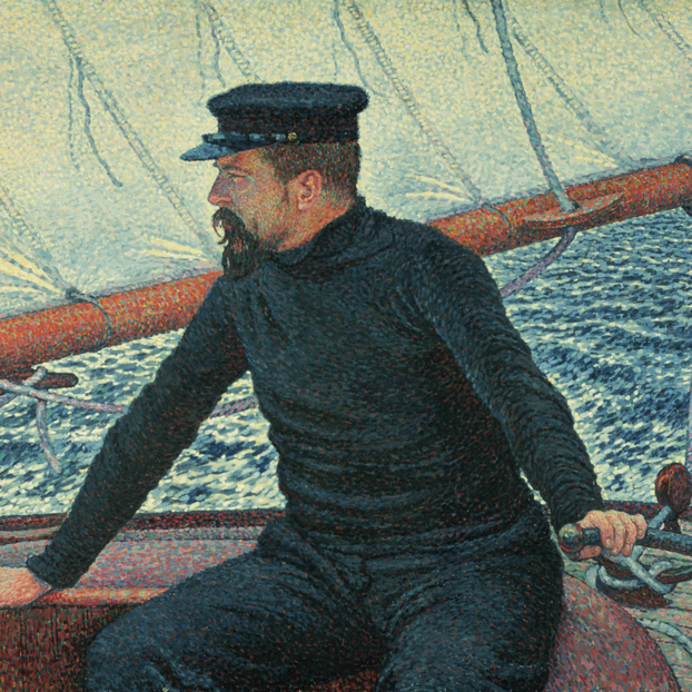  Théo van Rysselberghe, Paul Signac am Steuer der Olympia, 1896, Privatsammlung 