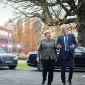 Merkel und Meinel_Das Kabinett zu Besuch am HPI_Digitalklausur