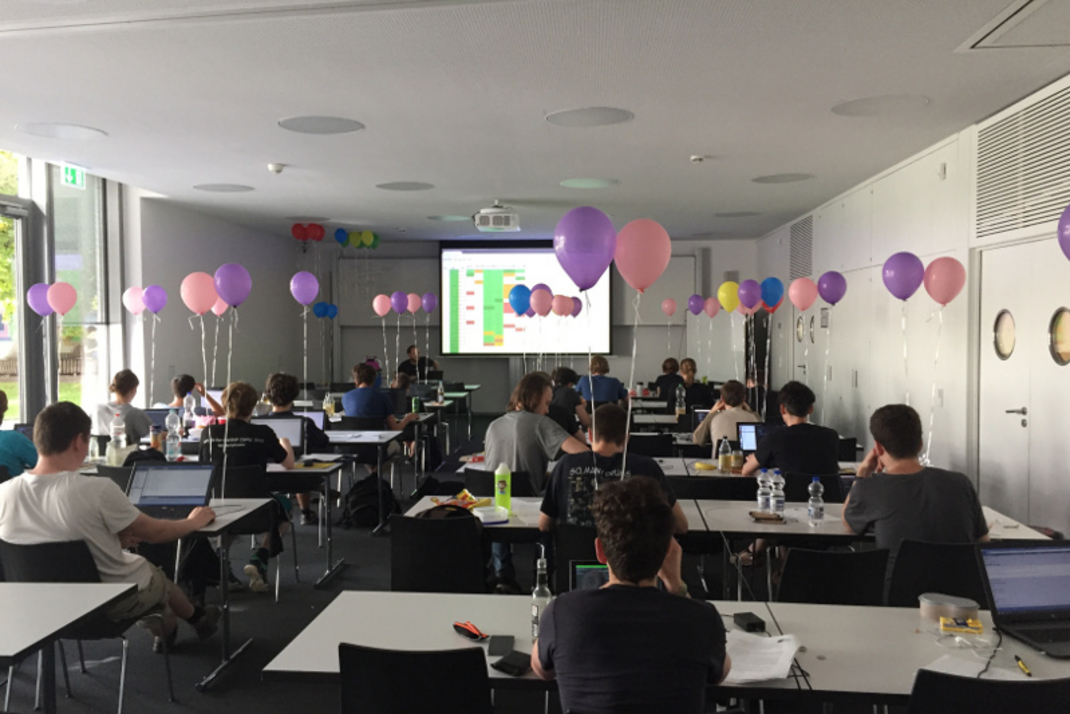 Students participating in a programming contest