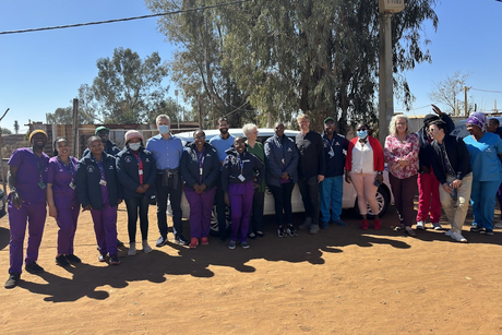 A group photo of members of the Child Health and Mortality Prevention Surveillance (CHAMPS) and the HPI in South Africa.