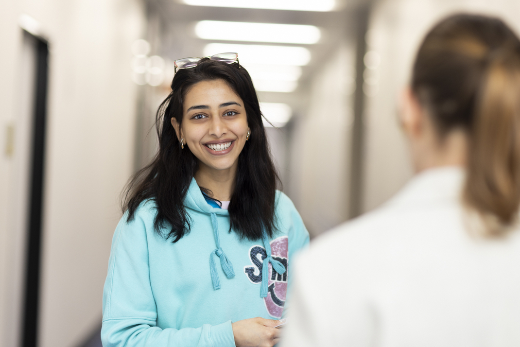 HPI master's student Eva Habib smiles friendly into the camera
