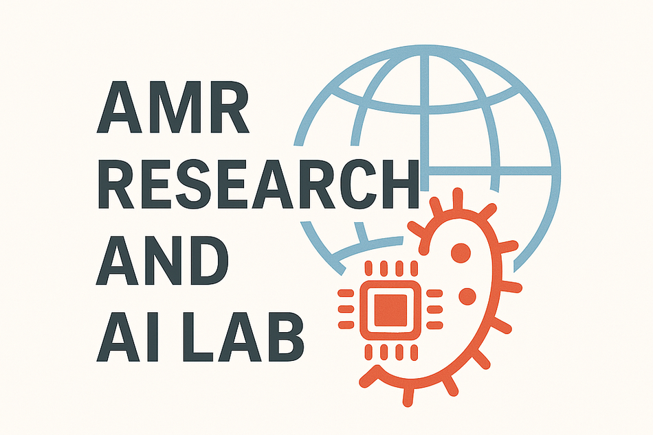 Icon and Text Typography "AMR Research and AI Lab"