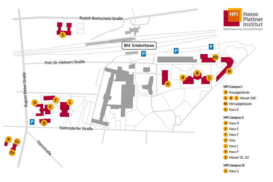 Grafische Darstellung des HPI-Campus (Stand: 05/2025)